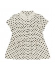 LADIES Polka Dot Lace Collar Top