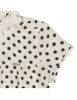 LADIES Polka Dot Lace Collar Top