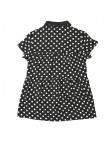 LADIES Polka Dot Lace Collar Top
