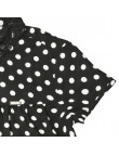 LADIES Polka Dot Lace Collar Top